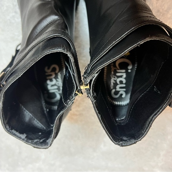 Circus by Sam Edelman Jolie Boot Size 9.5 Fringe Black Block Heel Western Women - Picture 7 of 8